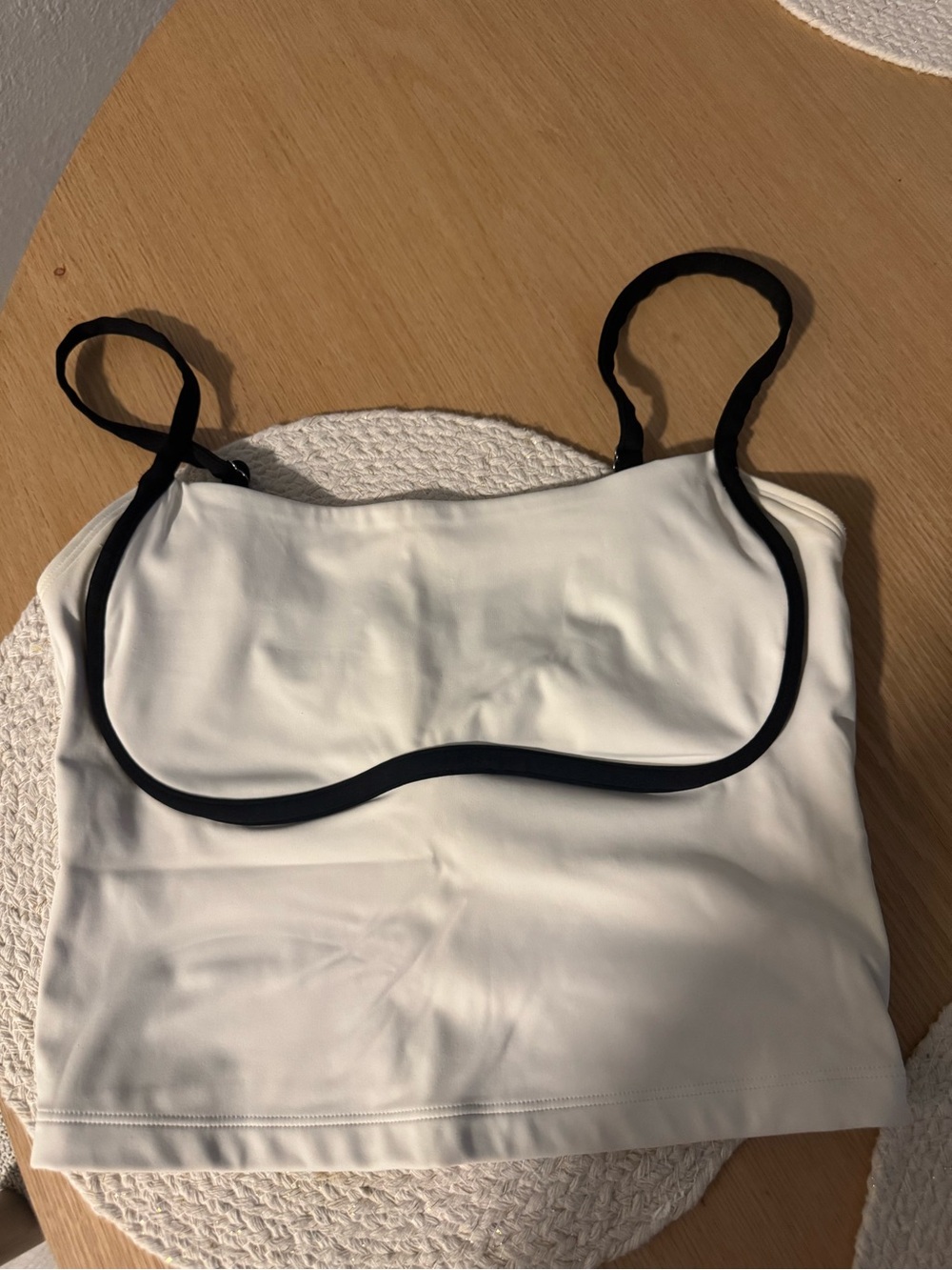 Gilly Hicks White Tank Crop Top with Black Trim